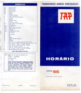 TAP HORAIRES/TIME TABLE  Annee 1965 - Horarios
