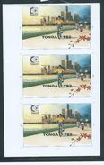 Tonga 1995 Singapore Stamp Exhibition Miniature Sheet Imperforate Plate Proof Rare Unsevered Strip Of 3 MNH - Tonga (1970-...)