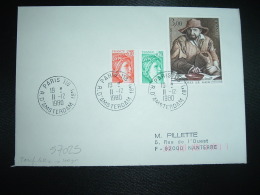 LETTRE TP LOUIS LE NAIN 3,00 + SABINE 0,30 + 0,20 OBL.11-12-1980 PARIS 118 + TARIF LETTRE Jusqu'à 100g - Postal Rates