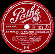 78 T - 30 Cm. - état TB -  ORCHESTRE DES CONCERTS LAMOUREUX - LES NOCES DE FIGARO - COSI FAN TUTTE - 78 T - Disques Pour Gramophone