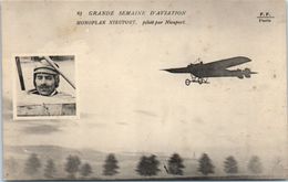 AVIATION --  Aviateur -- Monoplan Nieuport - Ploté Par Nieuport - Piloten