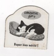 MAGNET PUBLICITAIRE CHAT FELIX - DIMANCHE REPOS BIEN MERITE - CHAT DORMANT DANS UNE PANTOUFLE - Magnets