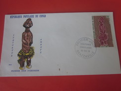 Congo Lettre Premier Jour 1er Jour D'émission FDC First Day Cover Marcophilie   Sculptures 1978 - FDC