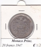 MONACO   20 FRANCS   ANNO 1947  COME DA FOTO - 1922-1949 Luigi II