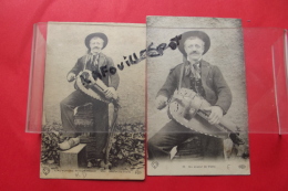 Cp  L'auvergne Pittoresque Joueur De Vielle Lot 2 Cartes - Music