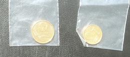 ESTLAND ESTONIA 1 & 2 Cent Coin Gold Plated Vergoldet 999/1000 (24 Karat) - Estland