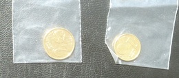 ESTLAND ESTONIA 1 & 2 Cent Coin Gold Plated Vergoldet 999/1000 (24 Karat) - Estonia