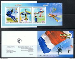 NORTH KOREA 2016 AIR SPORTS STAMP BOOKLET IMPERFORATED - Parachutting