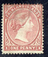 1882  Victoria 1 D. Dull Claret  Wmk Crown CA Upright Horizontal Line And 12mm High O Letter SG 5 MM - MH - Falklandeilanden