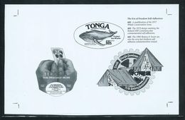 Tonga 1994 Self Adhesive Stamps Anniversary Black & White Proof Of The 3 Imperforate Stamps - Tonga (1970-...)