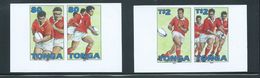 Tonga 1995 Rugby World Cup Set Of 2 Pairs As Imperforate Plate Proofs MNH - Tonga (1970-...)