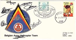 BEL-L35 - BELGIQUE Carte Souvenir Avec Oblitération Temp. De Belgian Army Helicopter Team 1979 - Sonstige & Ohne Zuordnung