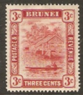 Briunei 1908 SG 37 3c Type 1 Mounted Mint - Brunei (...-1984)