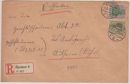 DR - 1 M.+60 Pfg. Germania, Einschreibebrief Hamborn 6 - Mülheim 5.8.1921 - Brieven En Documenten