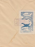 LETTRE.  15 MARS 1947. JOURNEE DU TIMBRE TUNIS +  VIGNETTE POUR EXPOSITION D'AEROE-PHILATELIE AU VERSO - Luftpost