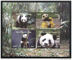 PANDA,**NEW ISSUE** WILD LIFE ANIMALS On SOUVENIR SHEET 4 STAMPS,MNH,MINT,#BA198 - Andere