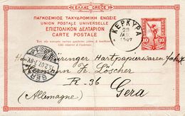 Kerkyra,29.01.1907 To Germany,cancell:Gera,15.02.1907,see Scan - Entiers Postaux