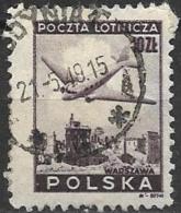 POLAND 1946 Air. Lisunov Li-2 Over Ruins Of Warsaw - 10z. - Purple FU - Used Stamps