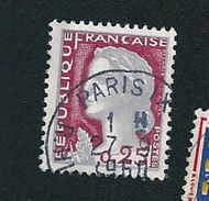 N° 1263 Marianne De Decaris 0.25 1960 Timbre  France  Oblitéré Gris Foncé - Usados