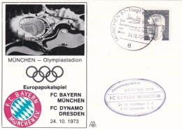 Germany Card 1973 Europapokalspiel FC Bayern München Vs FC Dynamo Dresden Posted München Flughafen (DD3-10) - Beroemde Teams