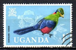 OUGANDA. N°72 De 1965 Oblitéré. Touraco. - Cuckoos & Turacos