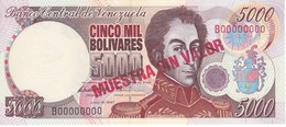 ESPECIMEN - BILLETE DE VENEZUELA DE 5000 BOLIVARES DEL AÑO 1997 SIN CIRCULAR-UNCIRCULATED (SPECIMEN) (BANKNOTE) MUY RARO - Venezuela