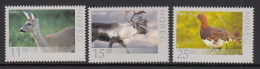 Norway 2009 Scott #1565-#1567 Set Of 3 Wildlife: Roe Deer, Reindeer, Willow Grouse - Unused Stamps