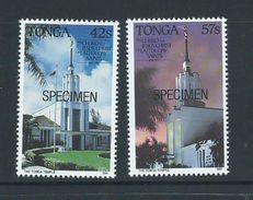 Tonga 1991 Church Latter Day Saints Set 2 MNH Specimen Overprints - Tonga (1970-...)