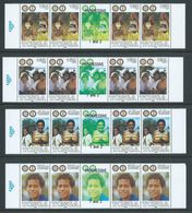 Tonga 1990 Rotary 4 Sets Of 4 In Gutter Strips With Central Colour Separation Label MNH - Tonga (1970-...)