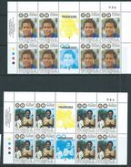 Tonga 1990 Rotary 8 Sets Of 4 In Gutter Blocks With Central Colour Separation Label Margins And Imprint MNH - Tonga (1970-...)