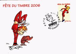 Fête Du Timbre 2006 - Spirou 3 Cartes Postales Oblitération 1er Jour 80-Camon Du 25/02/2006 (A8a) - 2000-2009