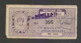 BARWANI  State  4A  Writing Fee  Revenue Type 30   #  97802  India  Inde  Indien Revenue Fiscaux - Barwani