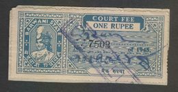 BARWANI  State  1 Rupee  Court Fee  Type 16   #  97830  India  Inde  Indien Revenue Fiscaux - Barwani