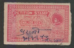 GWALIOR  State  2A  Petition Fee /  Court Fee Type 32  #  97663  Inde Indien  India Fiscaux Fiscal Revenue - Gwalior