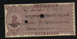 NANDGAON  State  1 Rupee  KG V Overprinted  Court Fee Type 3A  #  97757 Inde Indien India Fiscaux Fiscal Revenue - Nandgaon