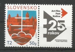 SK 2017-09 25 ART FILM FEST KOŠICE, SLOVAKIA, 1 X 1v+Label, MNH - Unused Stamps
