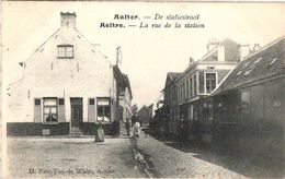 1 CP Aalter Aeltre  Stoomtram  Tram à Vapeur  Statiestraat   Rue De La Station  Anno 1907 Uitg.Fant-Van Walle - Aalter