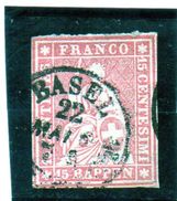 B - 1854 Svizzera - Elvezia Seduta - Usati