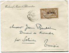 ALEXANDRIE LETTRE DEPART ALEXANDRIE 25 MARS 27 EGYPTE POUR LA TUNISIE - Covers & Documents