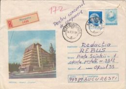 TOURISM, PREDEAL- CIOPLEA HOTEL, REGISTERED COVER STATIONERY, ENTIER POSTAL, 1987, ROMANIA - Hotel- & Gaststättengewerbe