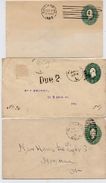 U311 3 PSE Covers Postage Due New York 1894, New Haven CT 1891, Chicago IL 1893 - ...-1900