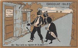 Chromo Dorée - Chocolat Ibled - Humour - Bon ! Nous Voila Au Régime De La Pépie !!! - Ibled