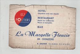 La Margelle Fleurie Les Routiers Donzère Hôtel Bar Restaurant Sauvet - Cartoncini Da Visita
