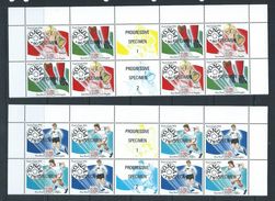 Tonga 1994 Soccer World Cup USA 8 Sets Of 2 Pairs From Top Of Sheet MNH Specimen Overprints - Tonga (1970-...)