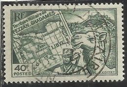 FEZZAN E GHADAMES 1946 TERRITORIO MILITARE MILITAIRE CARTA E MEHARISTA MAP F 40f USATO USED OBLITERE' - Unused Stamps