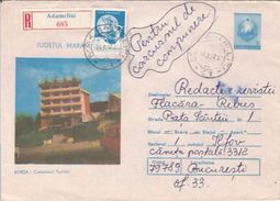 TOURISM, BORSA HOTEL, REGISTERED COVER STATIONERY, 1987, ROMANIA - Hotel- & Gaststättengewerbe