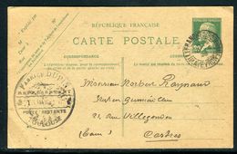 France - Entier Postal Type Pasteur De Villefranche De Rouergue Pour Castres En 1926 - Ref JJ 128 - Standaardpostkaarten En TSC (Voor 1995)