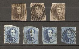 Belgique - - Léopold Ier - Médaillons - Petit Lot De 7 Timbres Abimés - 1849-1865 Médaillons (Autres)