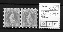 STEHENDE HELVETIA Gezähnt → SBK-2 X 69E** - Unused Stamps