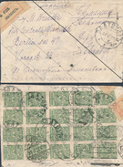 Russia RSFSR 1922 Reg Cover On Back Franked By 20x 2kop Arms (block Of 20 Imperf.) Posted At ZLATOUST (46_2454) - Covers & Documents